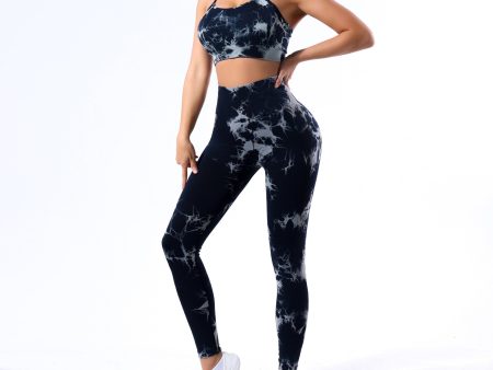 Wholesale Tie Dye Seamless Set Yoga Clothes For Discount