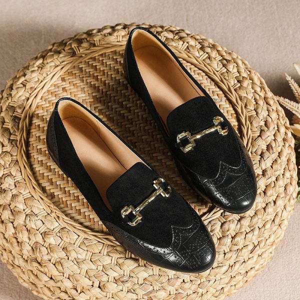 Wholesale Suede Color Matching Small Leather Shoes Sale