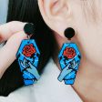 Wholesale Vintage Snake Rose Acrylic Earrings Hot on Sale