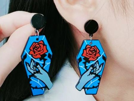 Wholesale Vintage Snake Rose Acrylic Earrings Hot on Sale