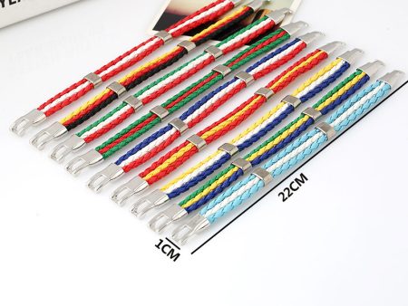 Wholesale Woven Flag Flag Colors Leather Bracelet Online now