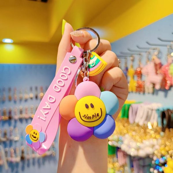 Wholesale Sunflower Soft Rubber Doll Keychain Sale