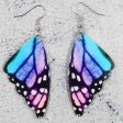 Wholesale Symmetrical Butterfly Wings Leather Earrings Online Sale