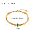 Wholesale Titanium Steel 16k Gold Bead Green Heart Zircon Bracelet Online Hot Sale