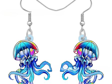 Wholesale 10PCS PAIRS Cartoon Jellyfish Acrylic Earrings Supply