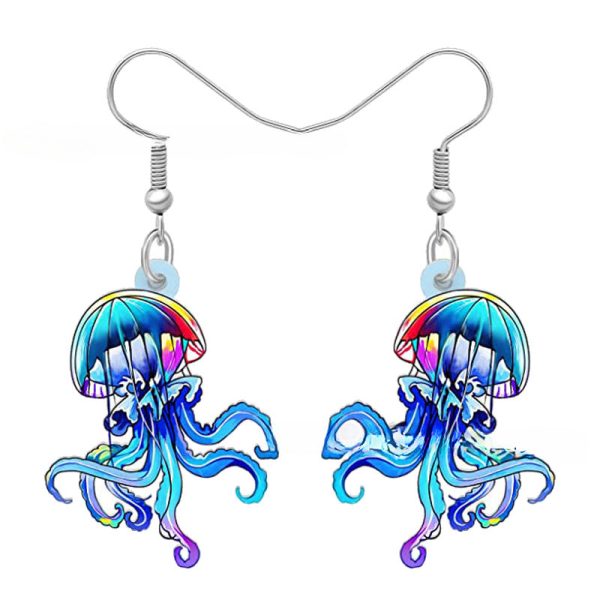 Wholesale 10PCS PAIRS Cartoon Jellyfish Acrylic Earrings Supply