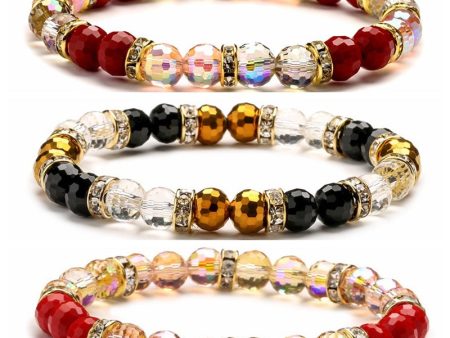 Wholesale Super Flash Colorful Glass Bracelet For Cheap