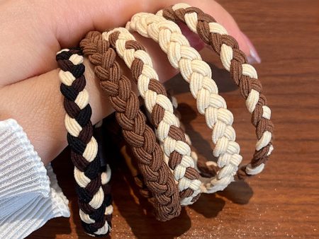 Wholesale Milk Coffee Color Simple High Elastic Fabric Hair Scrunchies Online Hot Sale