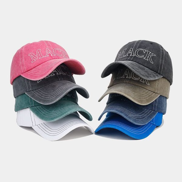 Wholesale Washed Cotton Topstitch Embroidered Letters Baseball Cap For Sale