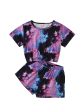 Wholesale Tie Dye Round Neck Short Sleeve Tape Top+Short Shorts Baby Clothes Online