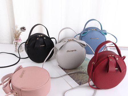 Wholesale Mini Small Bag Crossbody Litchi Pattern PU Single Shoulder Round Bag Discount