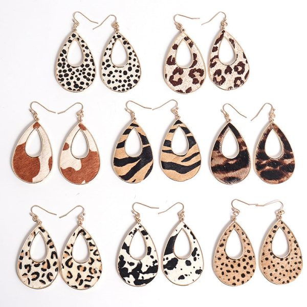 Wholesale Water Droplet Hollow Metal Earrings Fashion