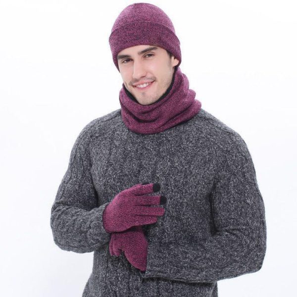 Wholesale Thick Warm Three-piece Wool Scarf Cheap