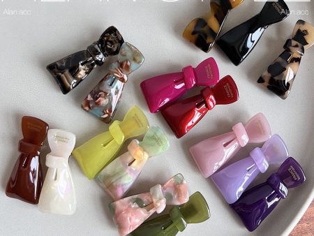 Wholesale Colorful Bow Duck Mouth Acetate Hair Clips Sale