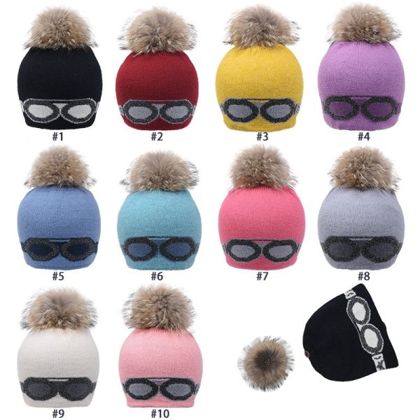 Wholesale Wool Ball Caps, Warm Glasses, Stars, Outdoor Knitted Wool Pullover Hats Discount