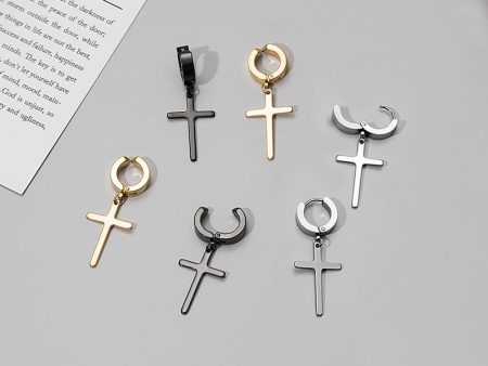 Wholesale Unpierced Stainless Steel Cross Earrings Online