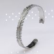 Wholesale Tree Leaf C Shape Adjustable Stainless Steel Titanium Bracelet Online Sale