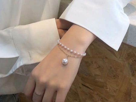 Wholesale Alloy Double Layer Pearl Bracelet Fashion