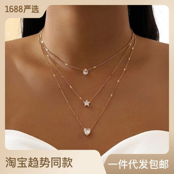 Wholesale Star Heart Metal Necklaces For Cheap