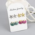 Wholesale Starfish Seashell 4 Pieces Alloy Earrings Online now