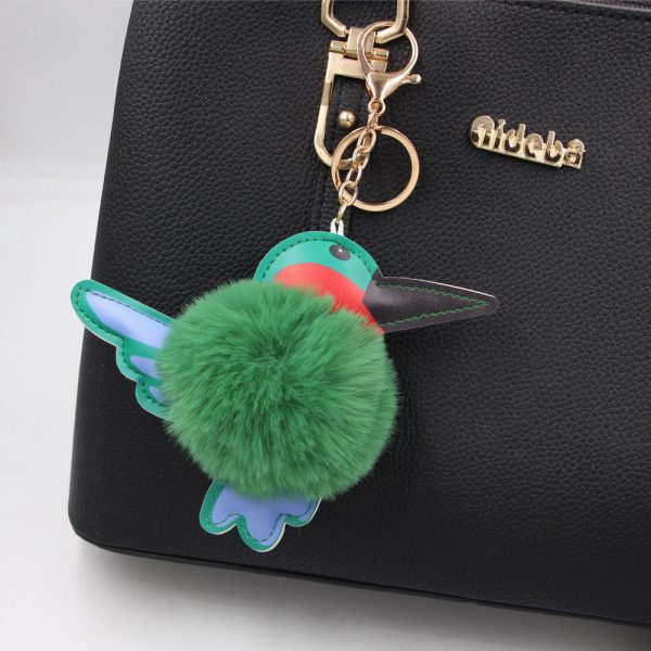 Wholesale Woodpecker Hair Ball Keychain Online Hot Sale