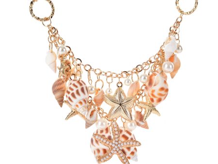 Wholesale Beach Style Starfish Alloy Necklace For Cheap