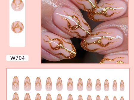 Wholesale Burst Gold Powder Flame Almond Nail Stickers Online Hot Sale