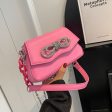 Wholesale Pink PU Small Square Bag Simple Crossbody Bag on Sale