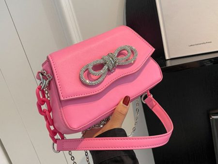 Wholesale Pink PU Small Square Bag Simple Crossbody Bag on Sale