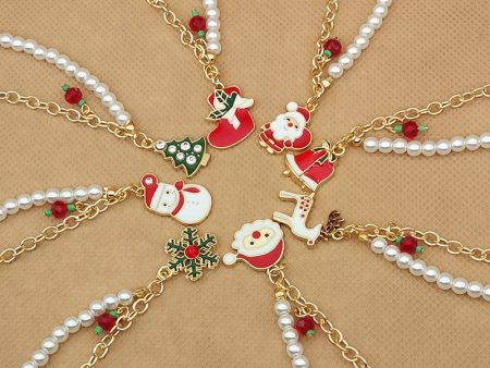 Wholesale 2PCS Santa Claus Snowman Alloy Bracelet For Discount