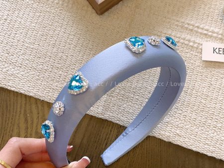 Wholesale Colorful Love Rhinestone Sponge Headband For Discount