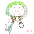 Wholesale Acrylic Chain PU Tassel Bracelet Keychain Fashion