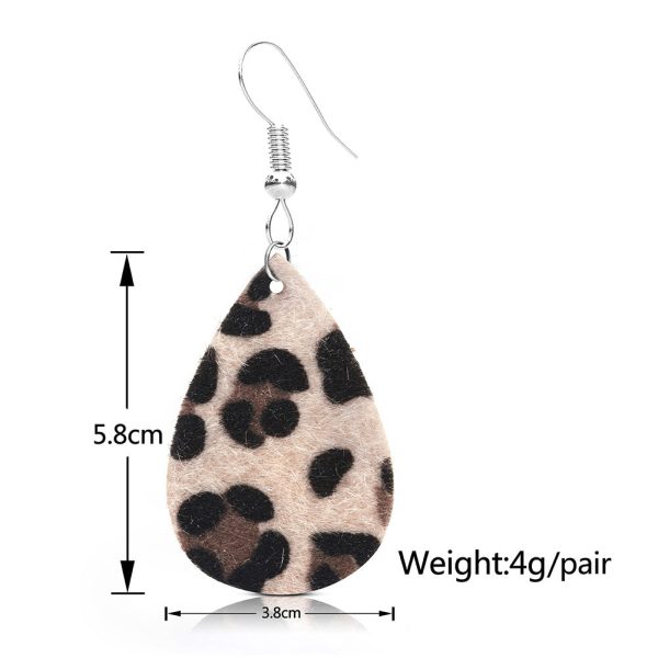 Wholesale PU Leopard Print Water Droplets Earrings Cheap