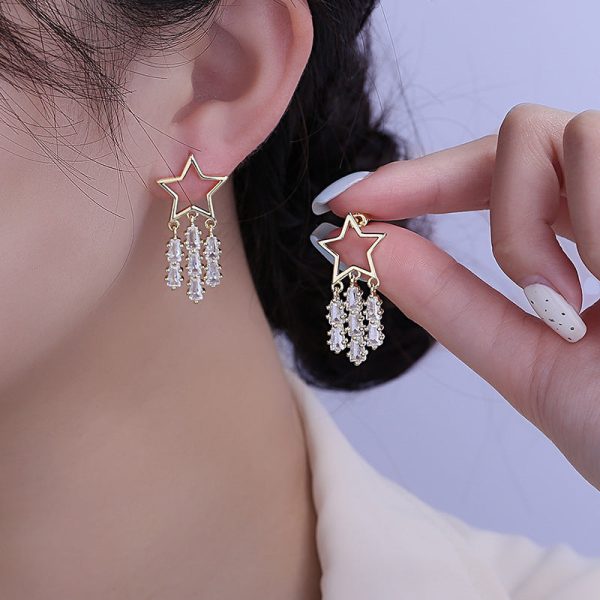 Wholesale Star Tassel Copper Earrings on Sale