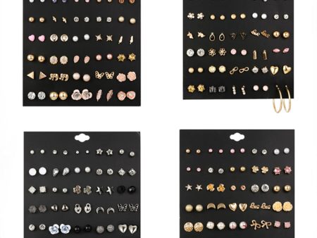 Wholesale 30 Pairs Unique Combination Set Copper Earrings Online Hot Sale