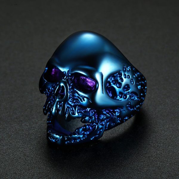 Wholesale Vintage Zombie Skull Titanium Steel Ring Online Sale