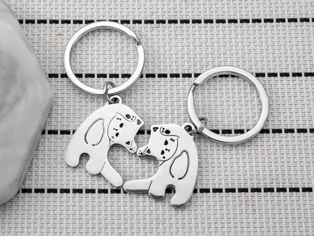 Wholesale Stainless Steel Bixin Cat Couple Pendant Key Chain Online Sale