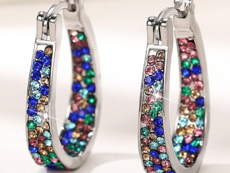 Wholesale Zirconia Inlaid Circular Alloy Earrings on Sale