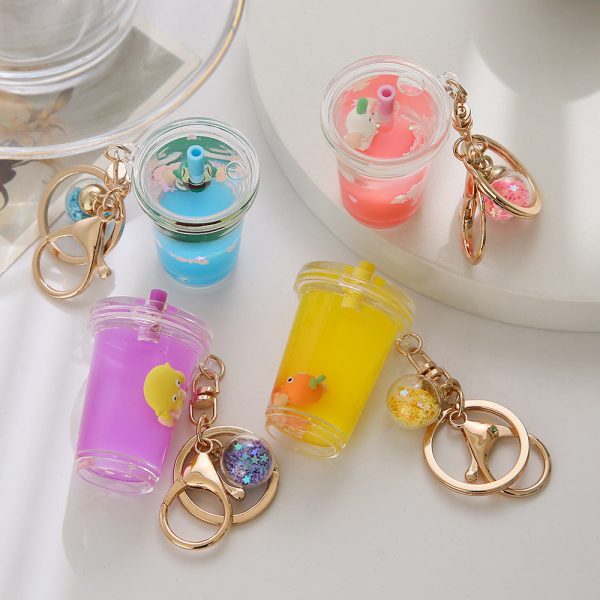 Wholesale Acrylic Milk Bottles Avocado Milk Tea Cups Keychain Online Sale