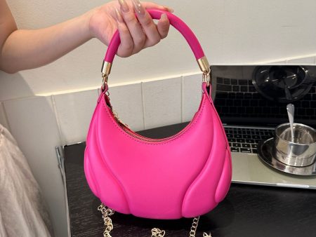 Wholesale Pink PU Underarm Bag Single Shoulder Crescent Bag For Sale