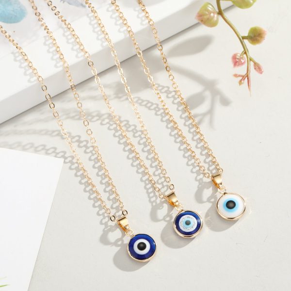 Wholesale Türkiye Blue Eye Pendant Alloy Neckplaces Online now