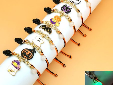 Wholesale 2PCS Halloween Glow Hand Alloy Bracelet Supply