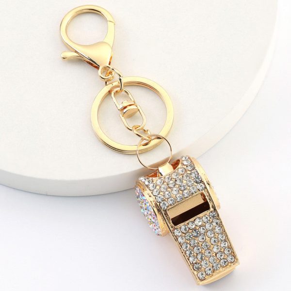 Wholesale Zinc Alloy Diamond Whistle Keychain Online now