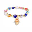 Wholesale 2PCS Colorful Demon Eye Palm Crystal Alloy Bracelet For Discount