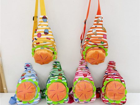 Wholesale Cartoon Burger Cute Children s Crossbody Canvas Chest Bag Cheap