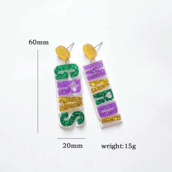 Wholesale Three Color Carnival Acrylic Earrings Online now