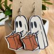 Wholesale 2pair pack Halloween Scary Spooky Wooden Earrings Online now