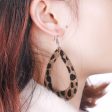 Wholesale PU Leopard Print Water Droplets Earrings Cheap