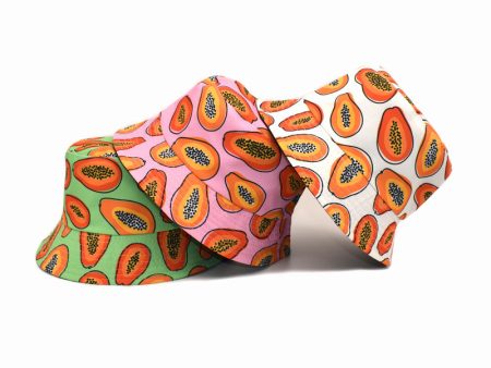 Wholesale Papaya Printed Polyester Bucket Hat For Sale