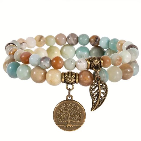 Wholesale Tree of Life Leaf Agate Bracelets Online Sale